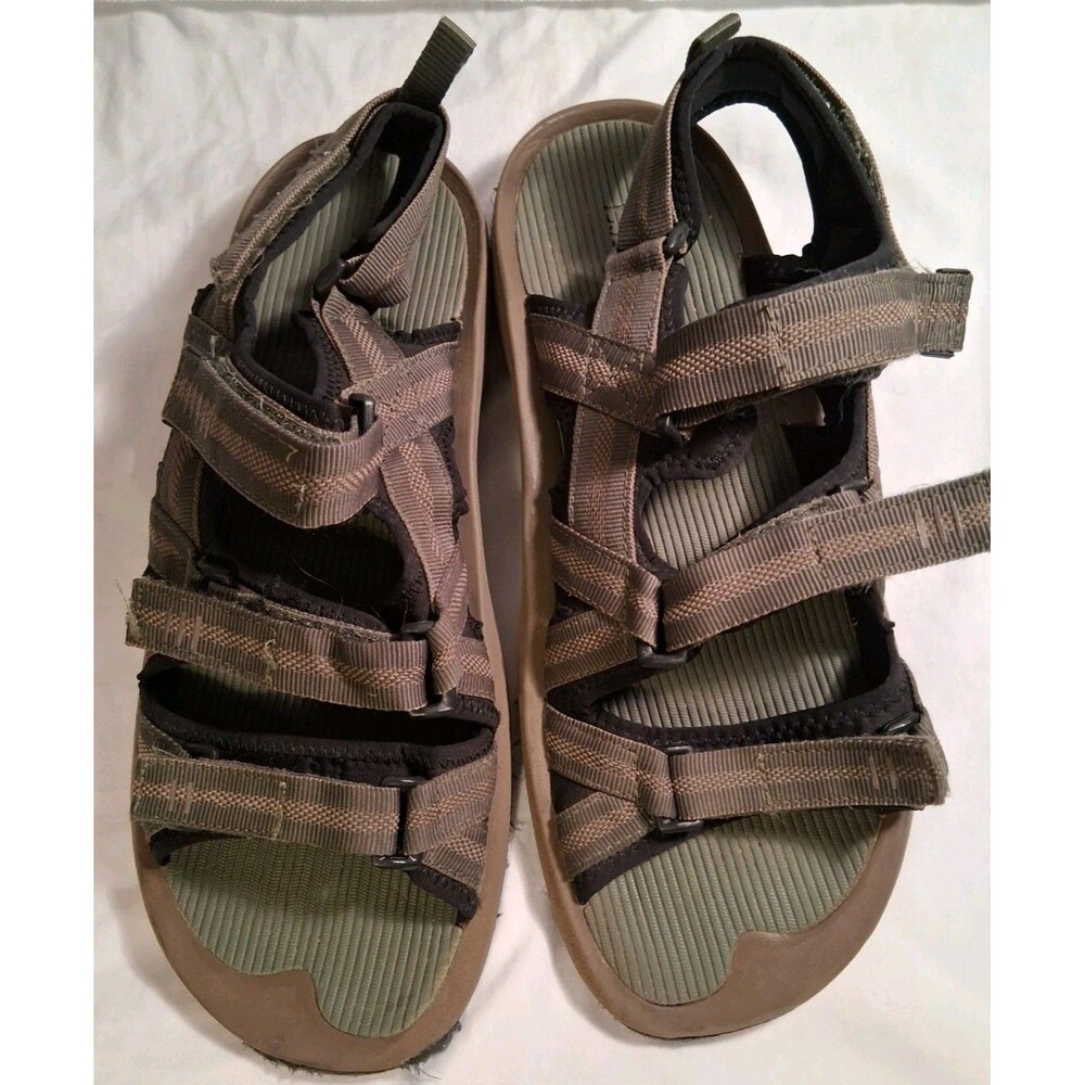 L. L. Bean Virtagrip Sandals Men's Size 11 M Green & Tan Comfy Rugged Hiking